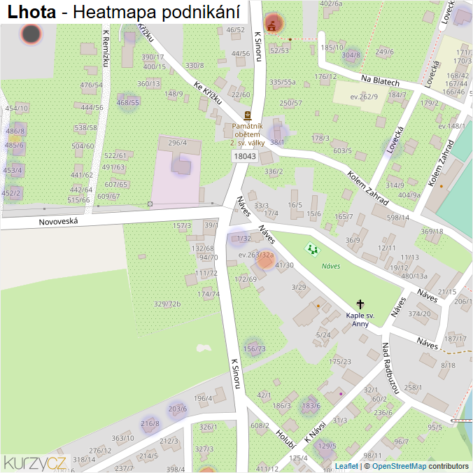 Mapa Lhota - Firmy v části obce.