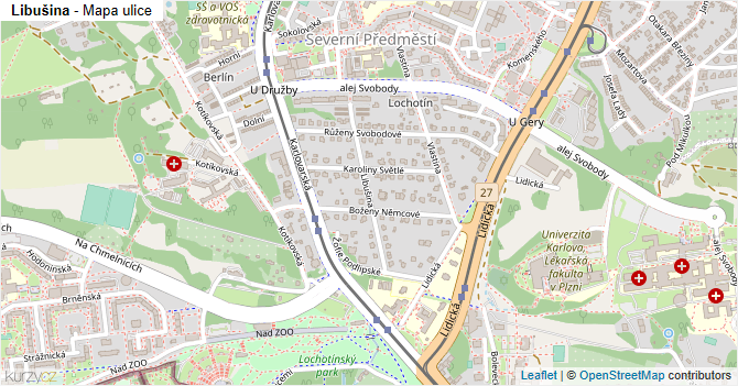 Libušina - mapa ulice
