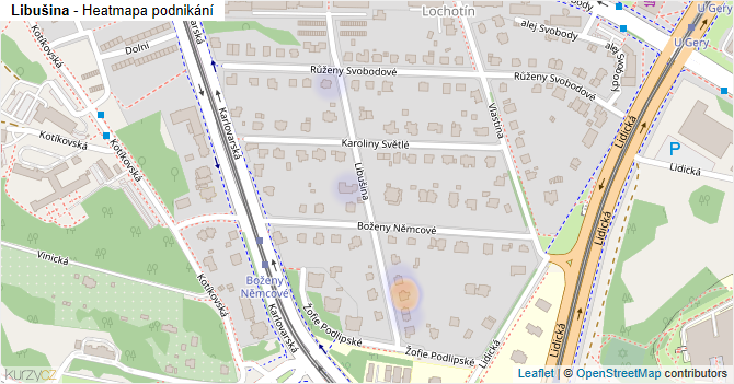 Libušina - mapa podnikání