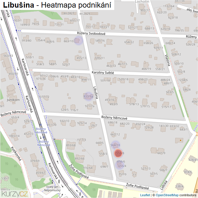 Mapa Libušina - Firmy v ulici.