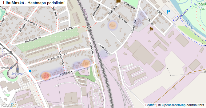Libušínská - mapa podnikání