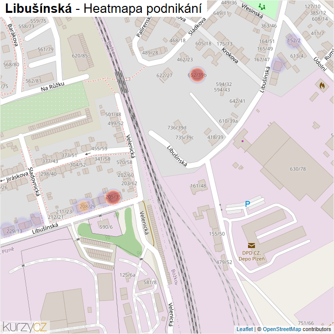 Mapa Libušínská - Firmy v ulici.
