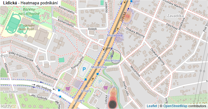 Lidická - mapa podnikání
