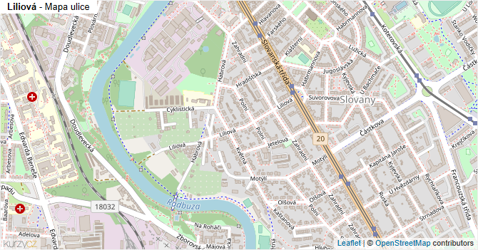 Liliová - mapa ulice