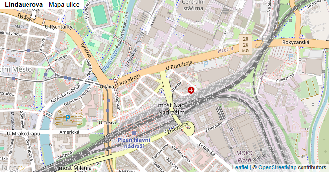 Lindauerova - mapa ulice