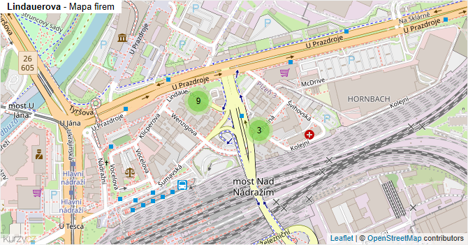 Lindauerova - mapa firem