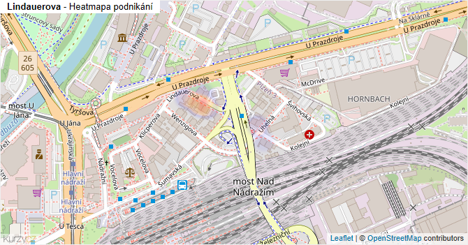 Lindauerova - mapa podnikání