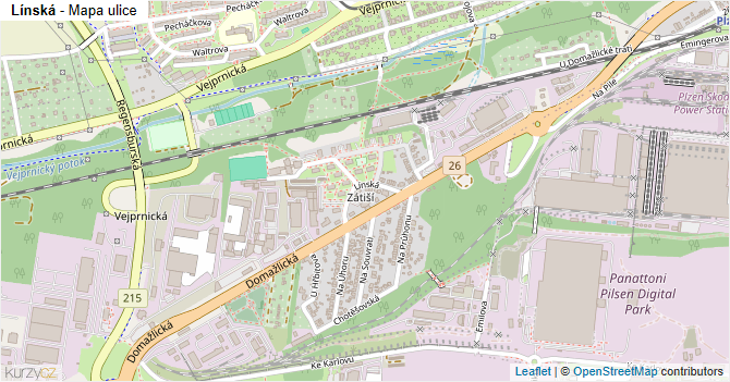Línská - mapa ulice