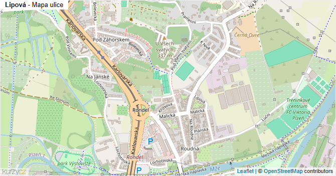 Lipová - mapa ulice