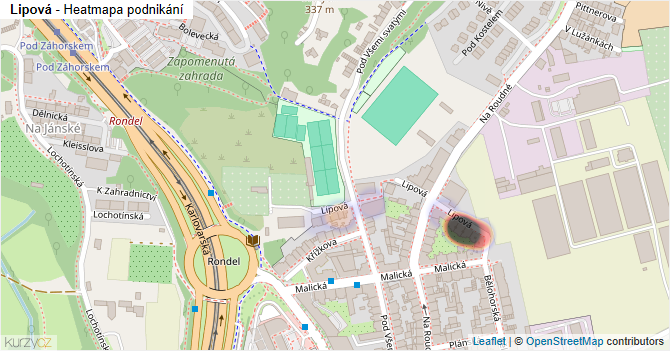 Lipová - mapa podnikání