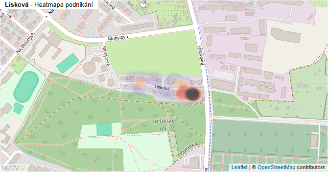 Lísková - mapa podnikání