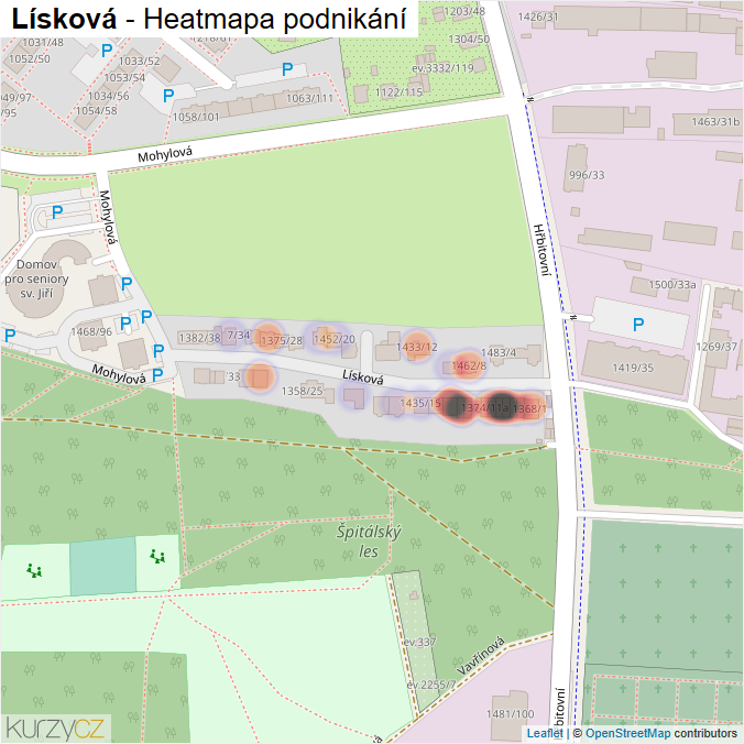 Mapa Lísková - Firmy v ulici.