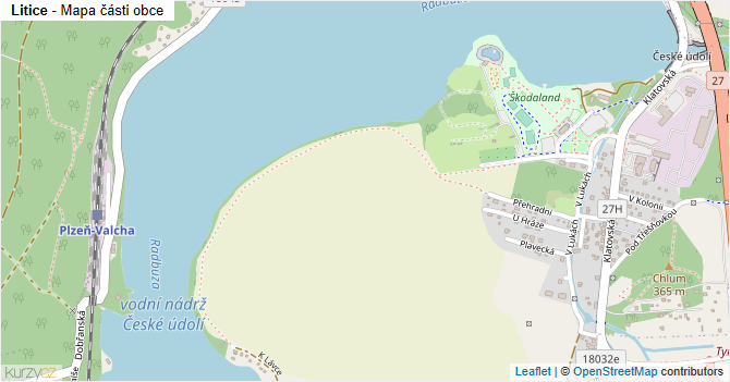 Litice - mapa části obce