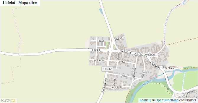 Litická - mapa ulice
