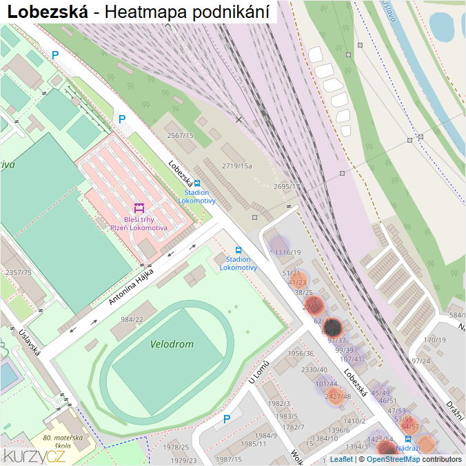 Mapa Lobezská - Firmy v ulici.
