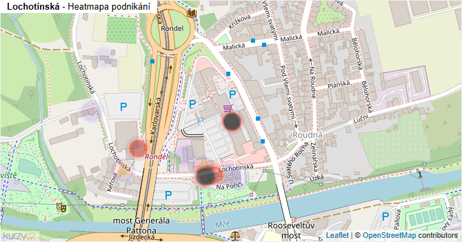 Lochotínská - mapa podnikání