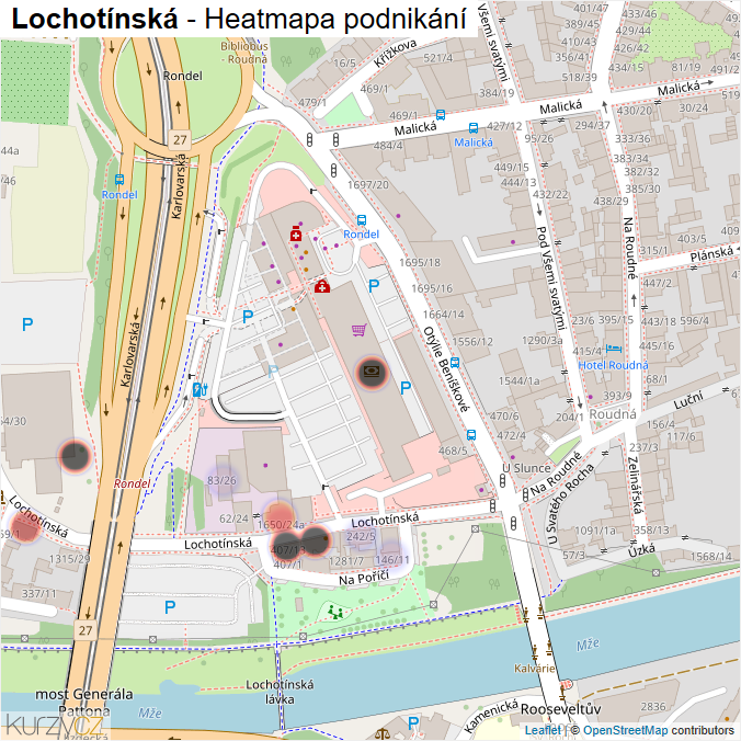 Mapa Lochotínská - Firmy v ulici.
