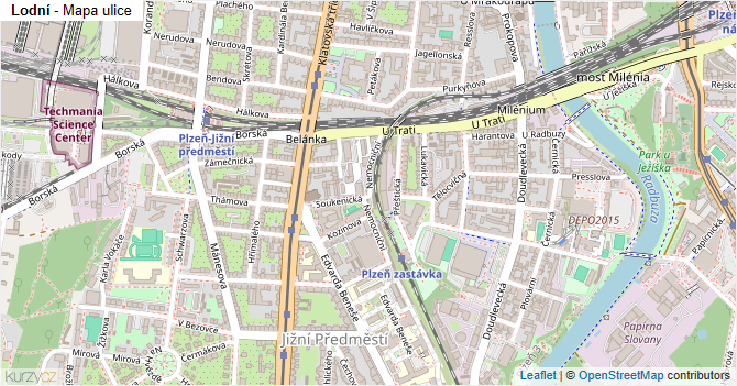 Lodní - mapa ulice