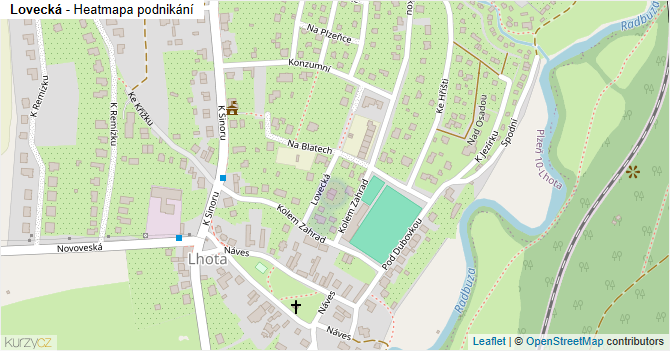 Lovecká - mapa podnikání