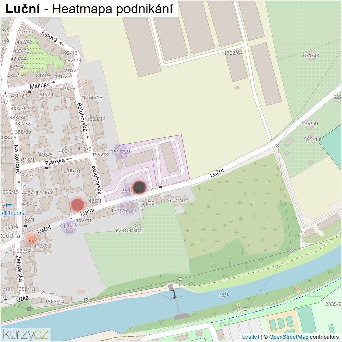 Mapa Luční - Firmy v ulici.