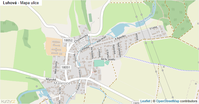 Luhová - mapa ulice