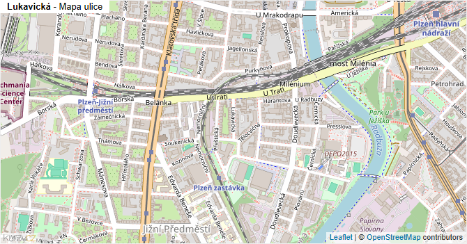 Lukavická - mapa ulice
