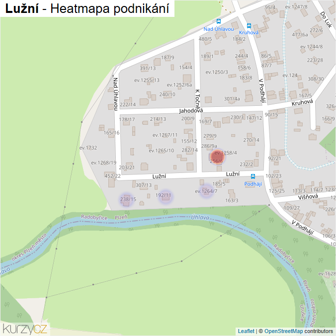Mapa Lužní - Firmy v ulici.