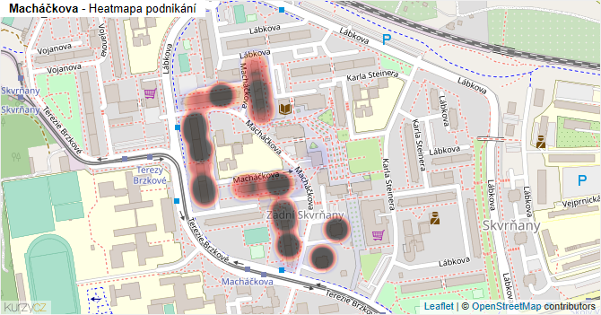 Macháčkova - mapa podnikání