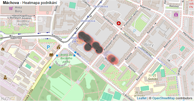 Máchova - mapa podnikání