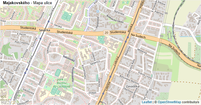 Majakovského - mapa ulice