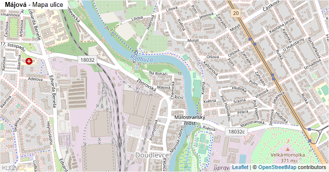 Májová - mapa ulice