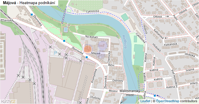 Májová - mapa podnikání