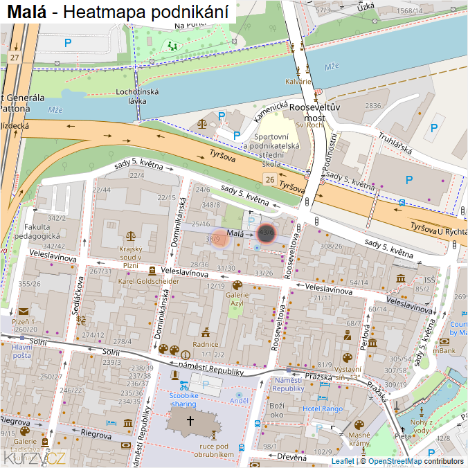 Mapa Malá - Firmy v ulici.