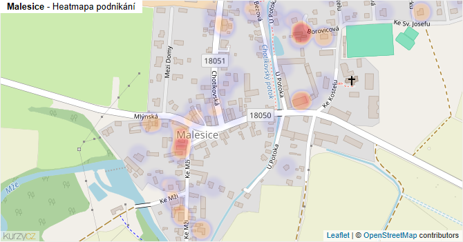 Malesice - mapa podnikání