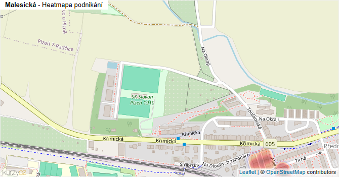 Malesická - mapa podnikání