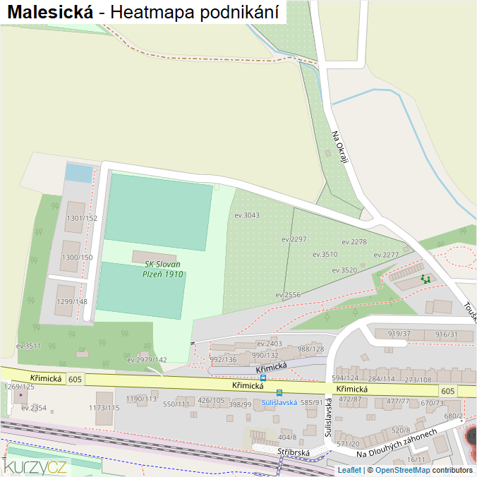 Mapa Malesická - Firmy v ulici.