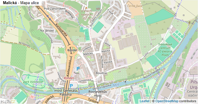 Malická - mapa ulice