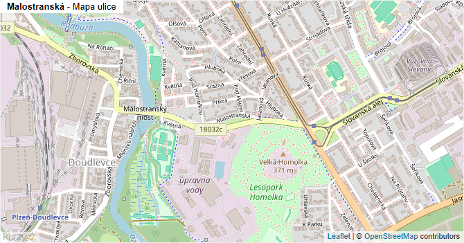 Malostranská - mapa ulice