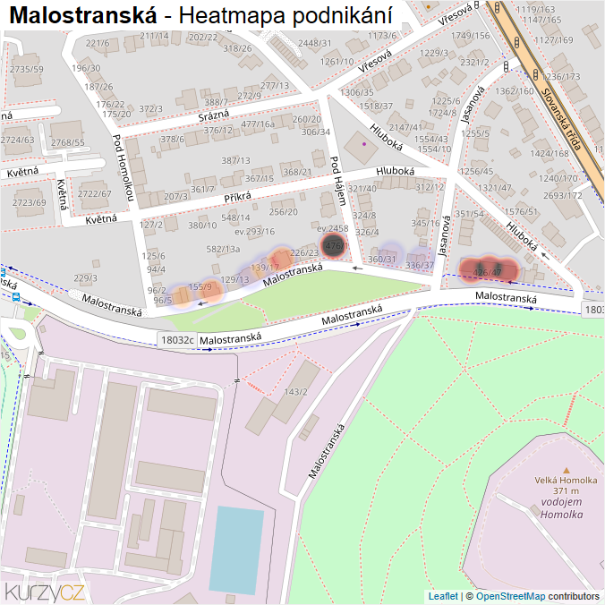 Mapa Malostranská - Firmy v ulici.