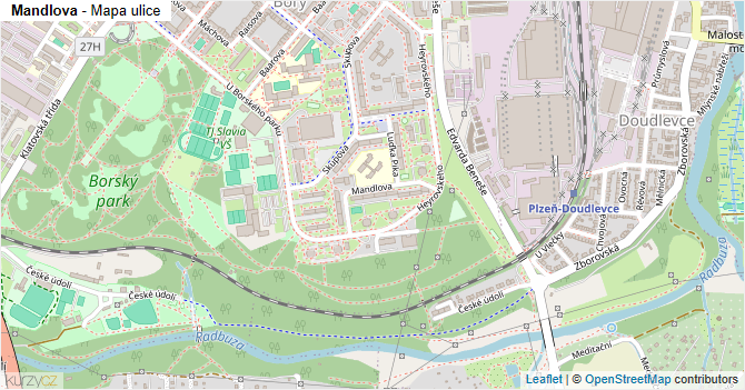 Mandlova - mapa ulice