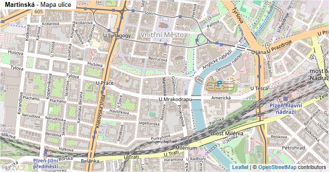 Martinská - mapa ulice