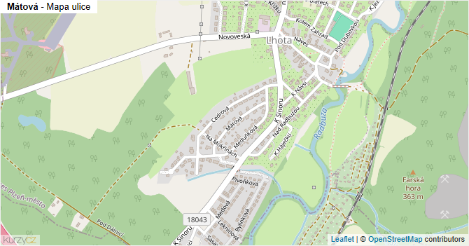 Mátová - mapa ulice