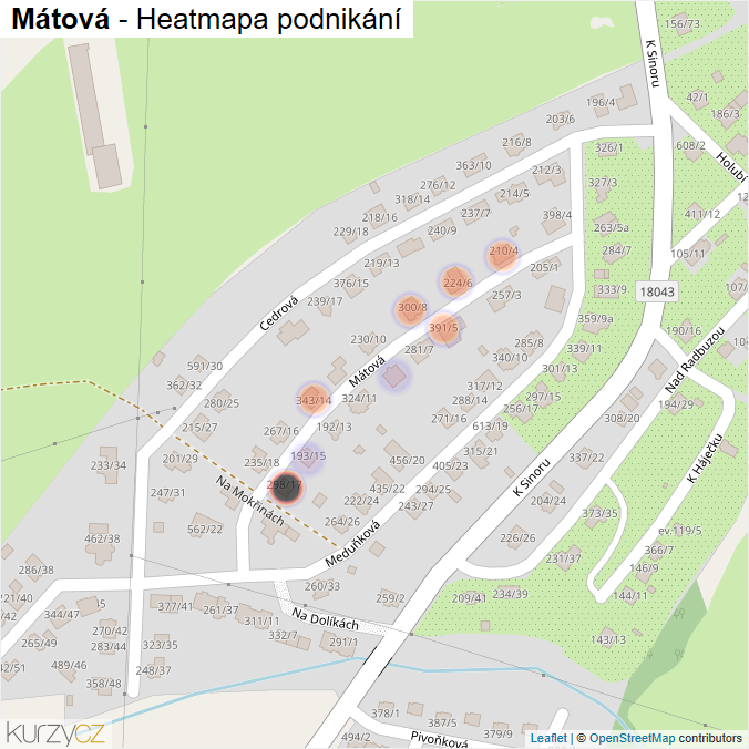 Mapa Mátová - Firmy v ulici.