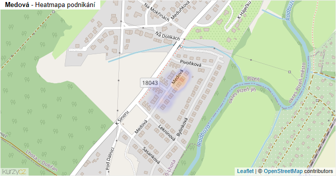 Medová - mapa podnikání