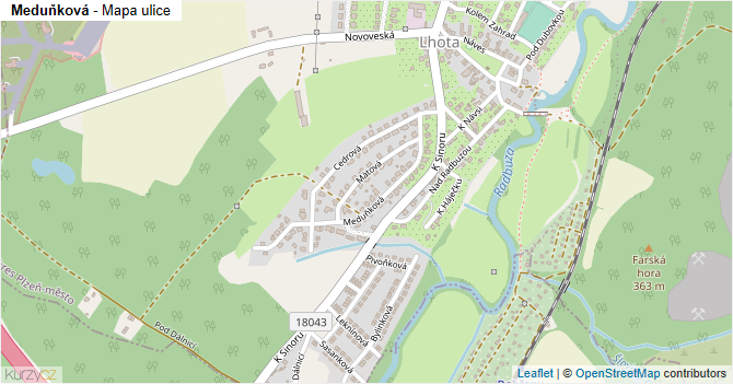 Meduňková - mapa ulice