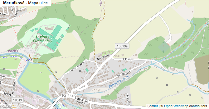 Meruňková - mapa ulice