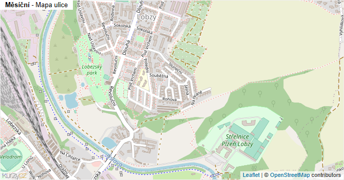 Měsíční - mapa ulice