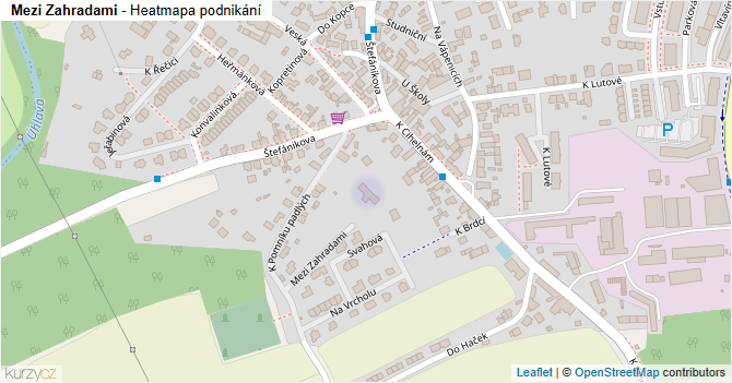 Mezi Zahradami - mapa podnikání