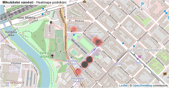 Mikulášské náměstí - mapa podnikání