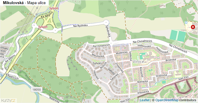Mikulovská - mapa ulice